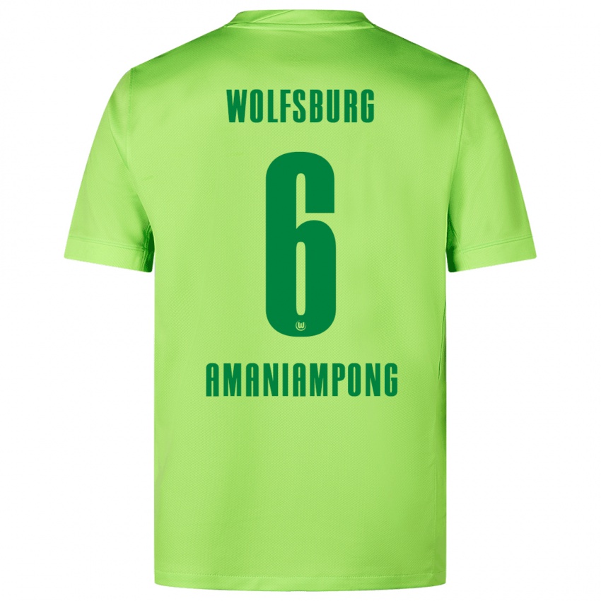 Kinder Marces Amaniampong #6 Fluoreszierendes Grün Heimtrikot Trikot 2024/25 T-Shirt