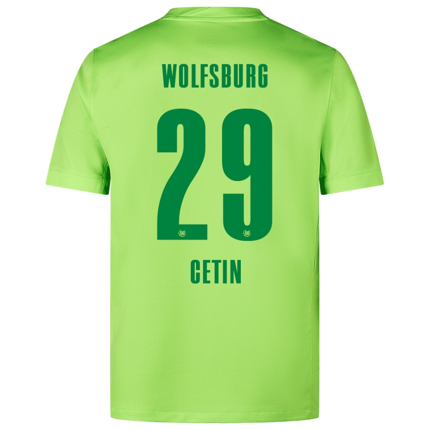 Kinder Erkan Cetin #29 Fluoreszierendes Grün Heimtrikot Trikot 2024/25 T-Shirt