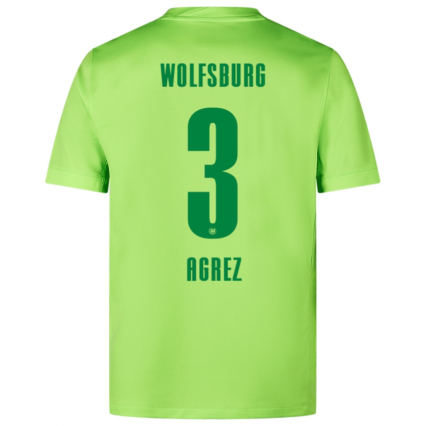 Kinder Sara Agrež #3 Fluoreszierendes Grün Heimtrikot Trikot 2024/25 T-Shirt