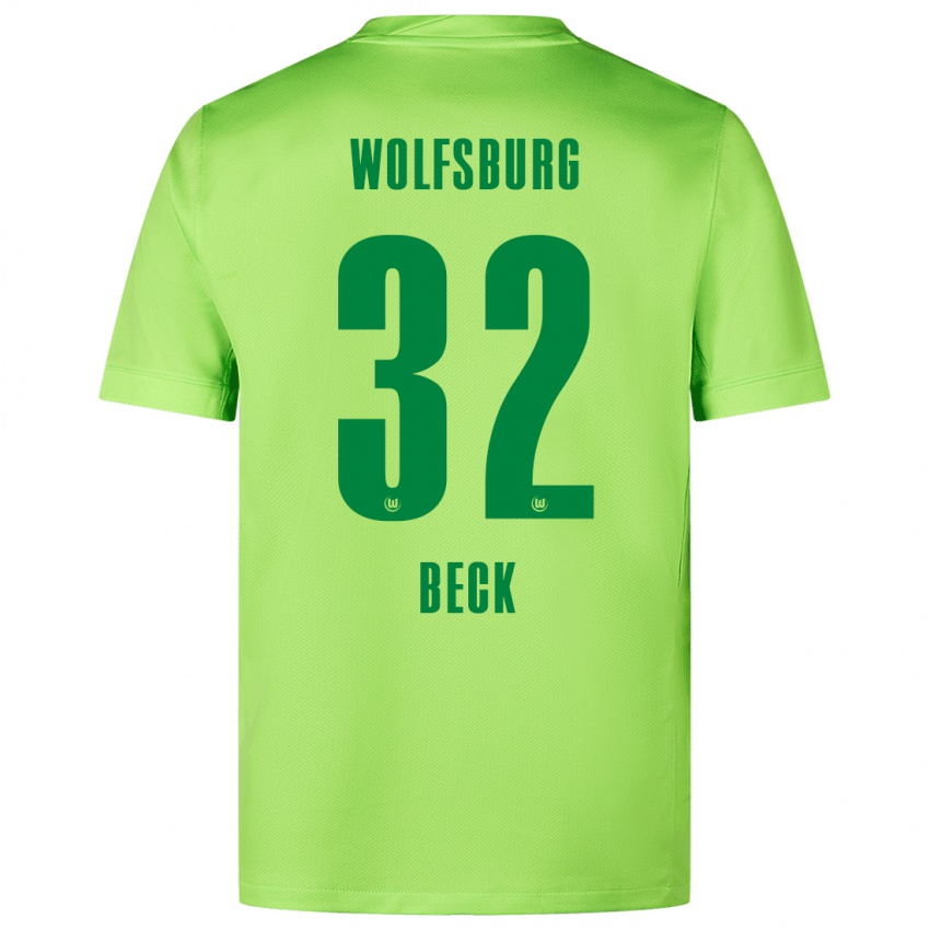 Kinder Kiara Beck #32 Fluoreszierendes Grün Heimtrikot Trikot 2024/25 T-Shirt