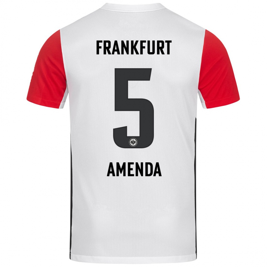 Kinder Aurèle Amenda #5 Weiß Rot Heimtrikot Trikot 2024/25 T-Shirt