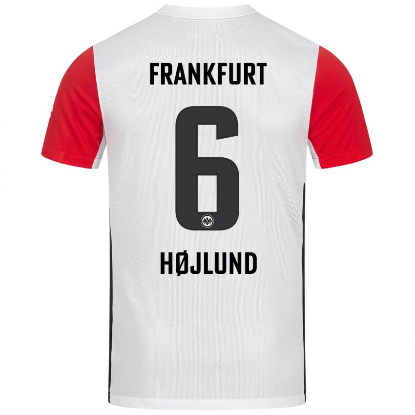 Kinder Oscar Højlund #6 Weiß Rot Heimtrikot Trikot 2024/25 T-Shirt