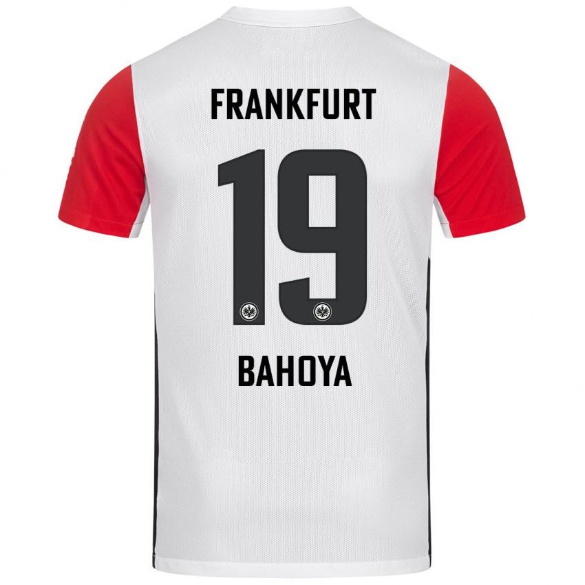 Kinder Jean-Mattéo Bahoya #19 Weiß Rot Heimtrikot Trikot 2024/25 T-Shirt