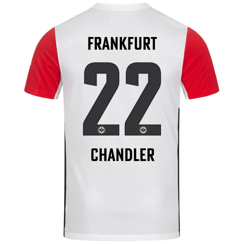 Kinder Timothy Chandler #22 Weiß Rot Heimtrikot Trikot 2024/25 T-Shirt