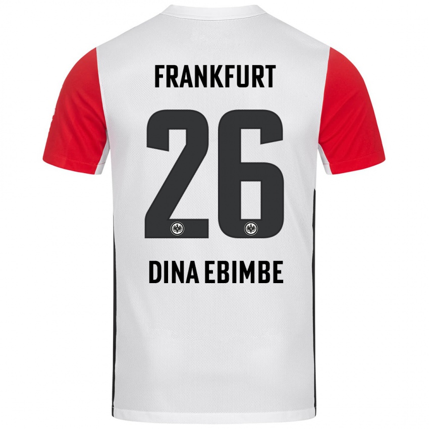 Kinder Junior Dina Ebimbe #26 Weiß Rot Heimtrikot Trikot 2024/25 T-Shirt