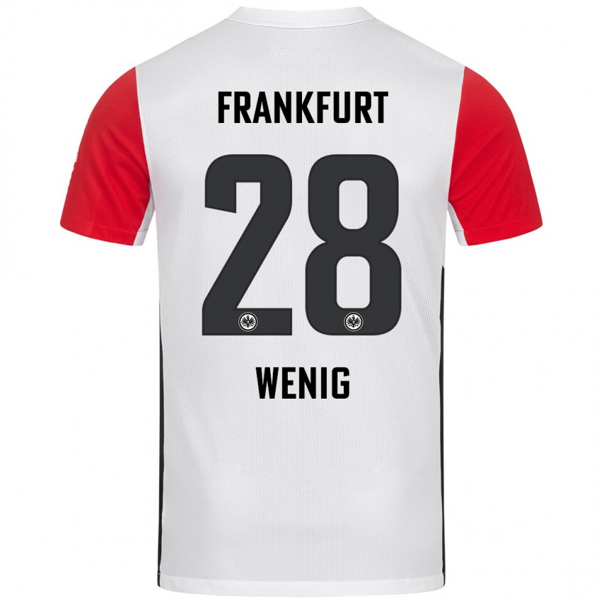 Kinder Marcel Wenig #28 Weiß Rot Heimtrikot Trikot 2024/25 T-Shirt