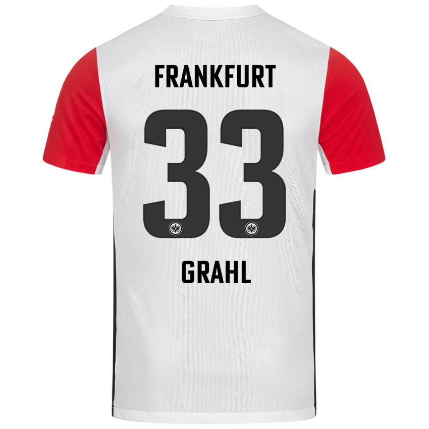 Kinder Jens Grahl #33 Weiß Rot Heimtrikot Trikot 2024/25 T-Shirt