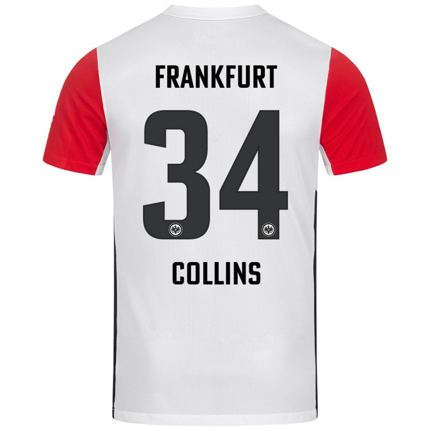 Kinder Nnamdi Collins #34 Weiß Rot Heimtrikot Trikot 2024/25 T-Shirt