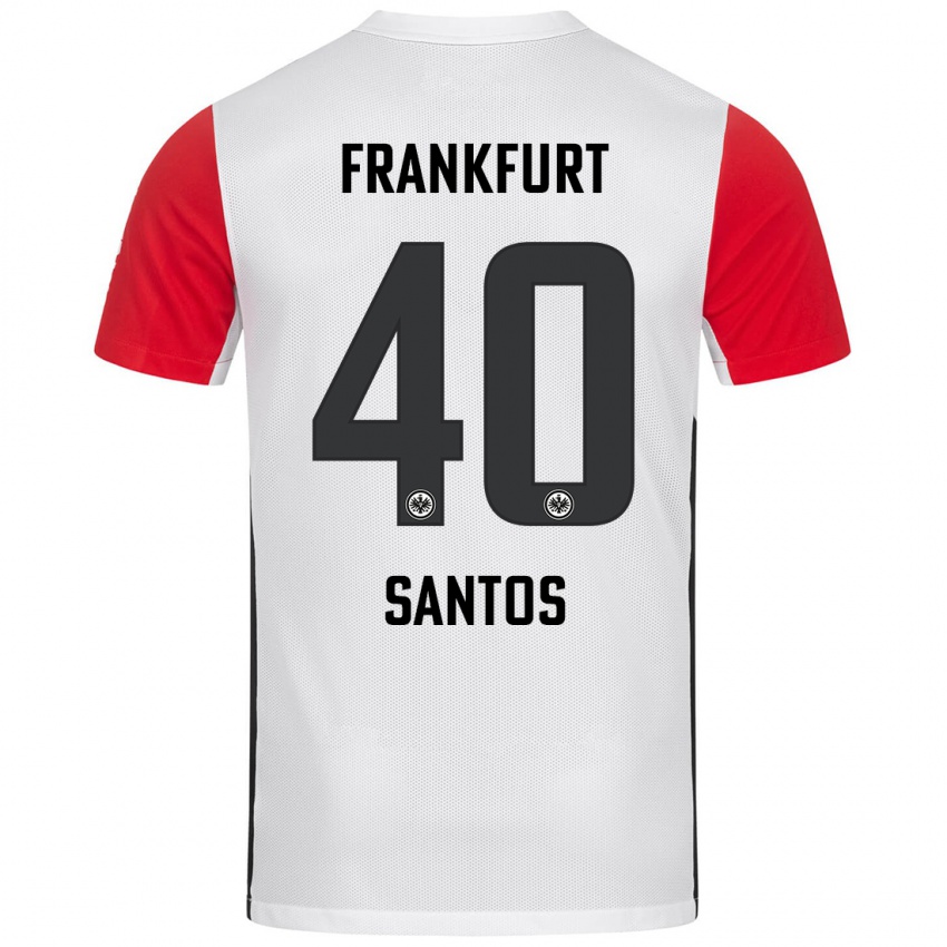 Kinder Kauã Santos #40 Weiß Rot Heimtrikot Trikot 2024/25 T-Shirt