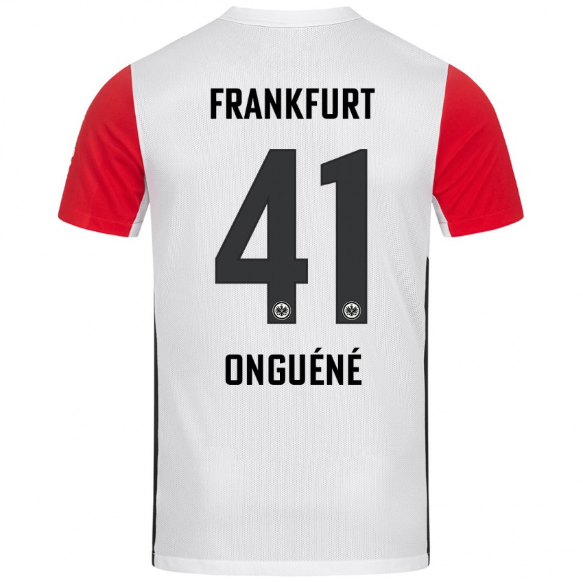 Kinder Jérôme Onguéné #41 Weiß Rot Heimtrikot Trikot 2024/25 T-Shirt