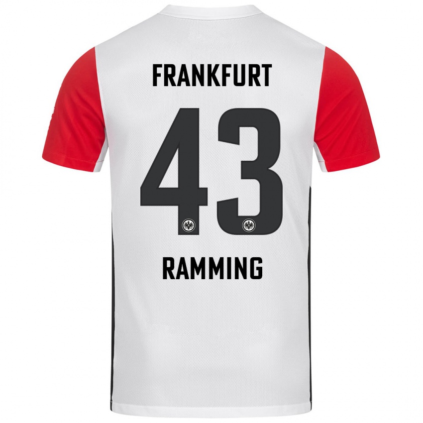 Kinder Nils Ramming #43 Weiß Rot Heimtrikot Trikot 2024/25 T-Shirt