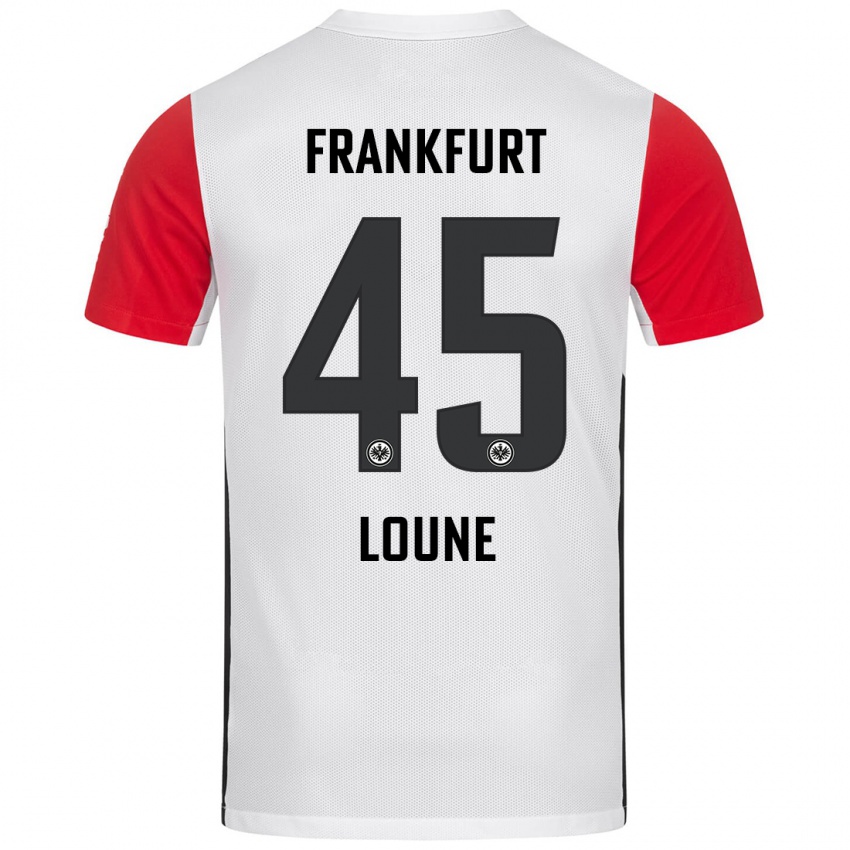 Kinder Mehdi Loune #45 Weiß Rot Heimtrikot Trikot 2024/25 T-Shirt