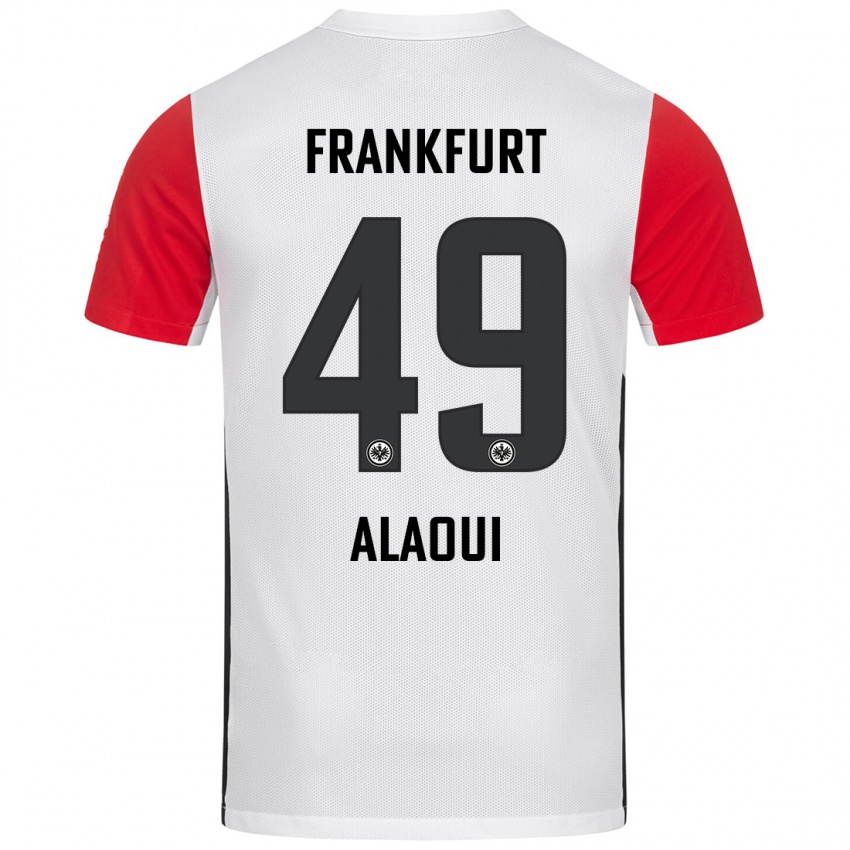 Kinder Anas Alaoui #49 Weiß Rot Heimtrikot Trikot 2024/25 T-Shirt