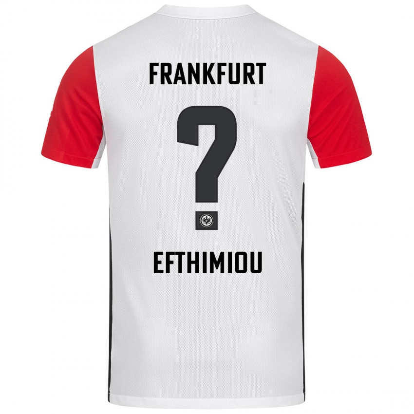 Kinder Sissis Efthimiou #0 Weiß Rot Heimtrikot Trikot 2024/25 T-Shirt