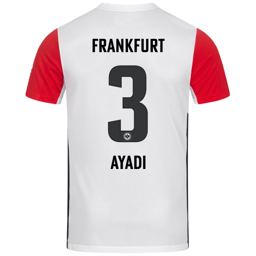 Kinder Akram Ayadi #3 Weiß Rot Heimtrikot Trikot 2024/25 T-Shirt