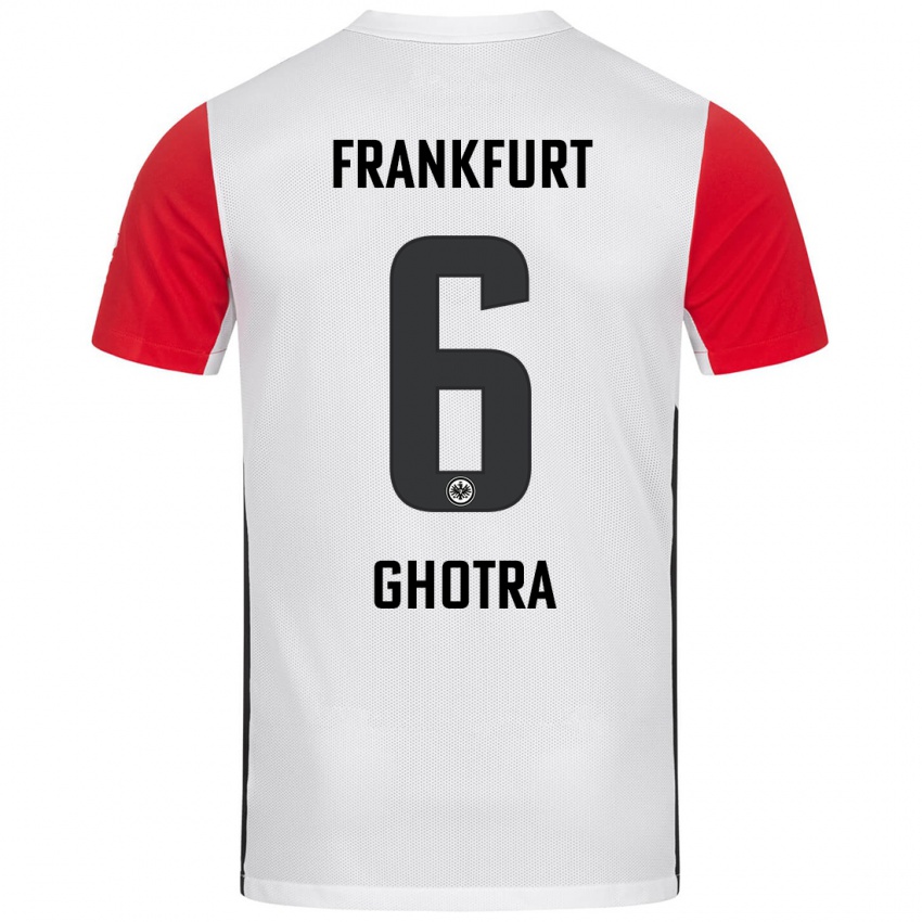 Kinder Harpreet Ghotra #6 Weiß Rot Heimtrikot Trikot 2024/25 T-Shirt