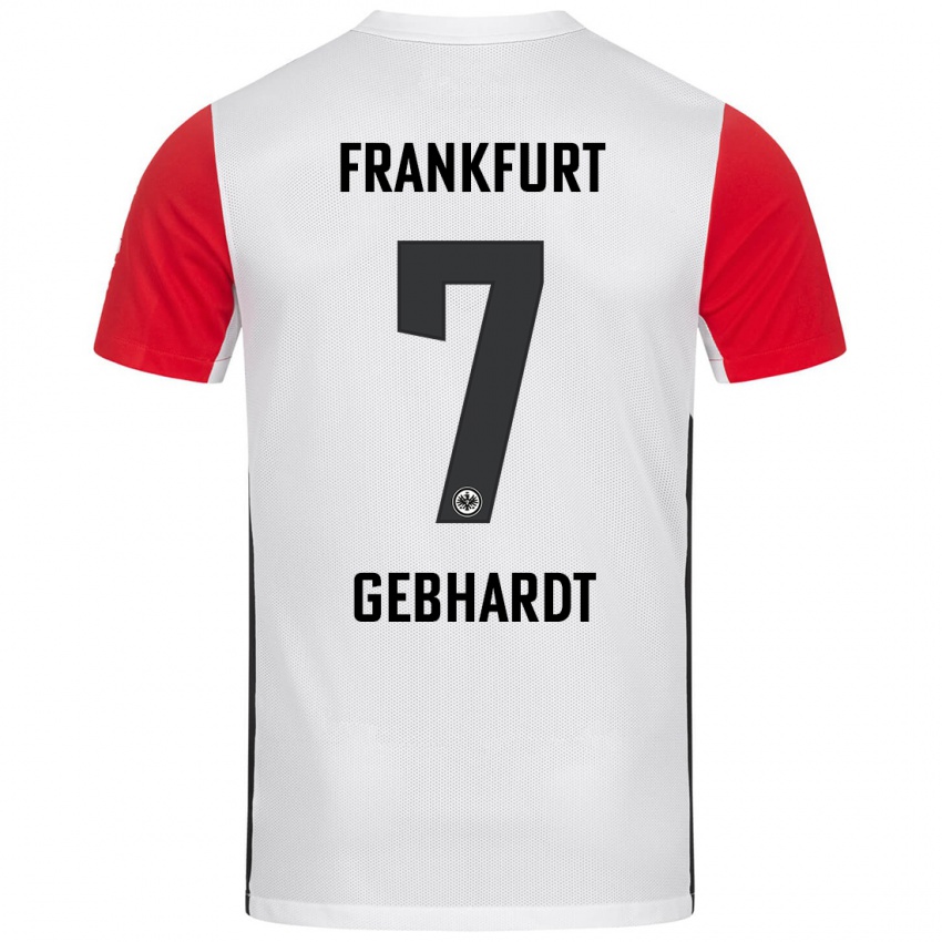 Kinder Luca Gebhardt #7 Weiß Rot Heimtrikot Trikot 2024/25 T-Shirt