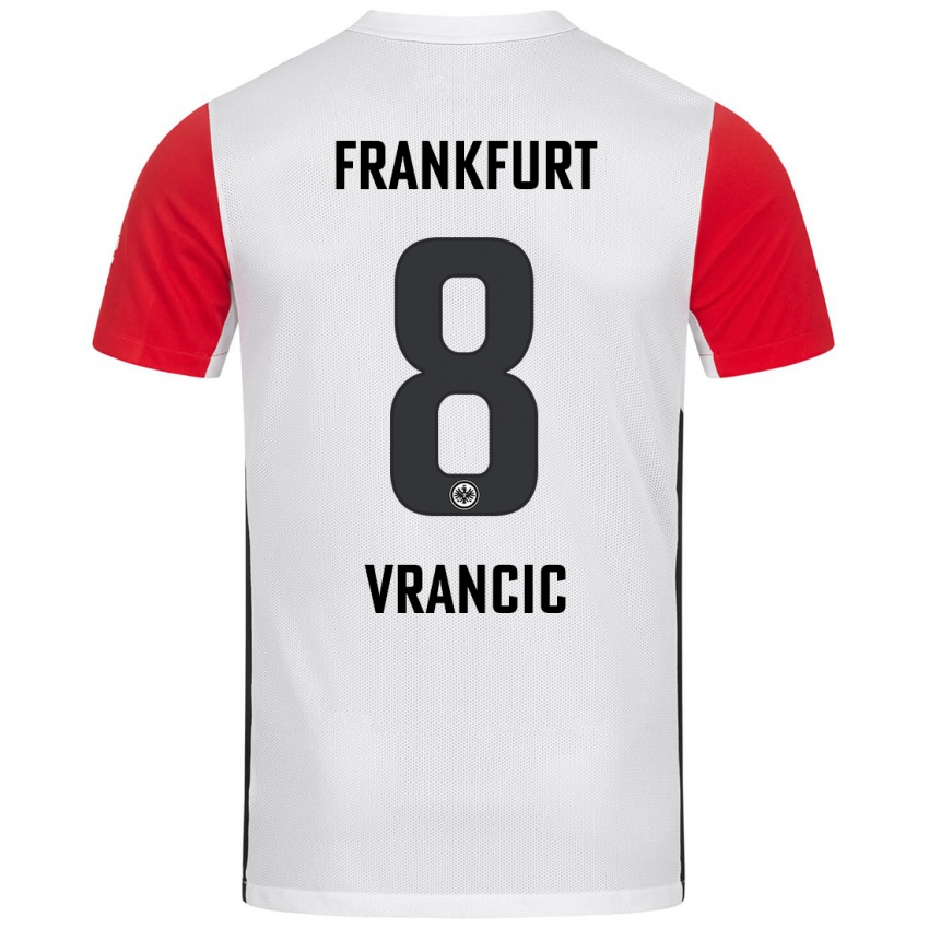 Kinder Mario Vrancic #8 Weiß Rot Heimtrikot Trikot 2024/25 T-Shirt