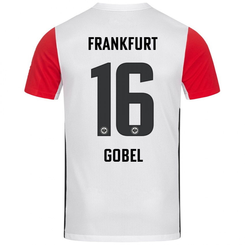 Kinder Marlon Göbel #16 Weiß Rot Heimtrikot Trikot 2024/25 T-Shirt