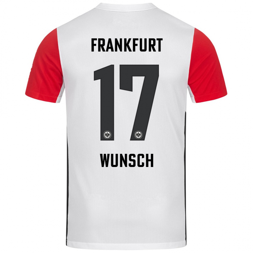 Kinder Paul Wünsch #17 Weiß Rot Heimtrikot Trikot 2024/25 T-Shirt