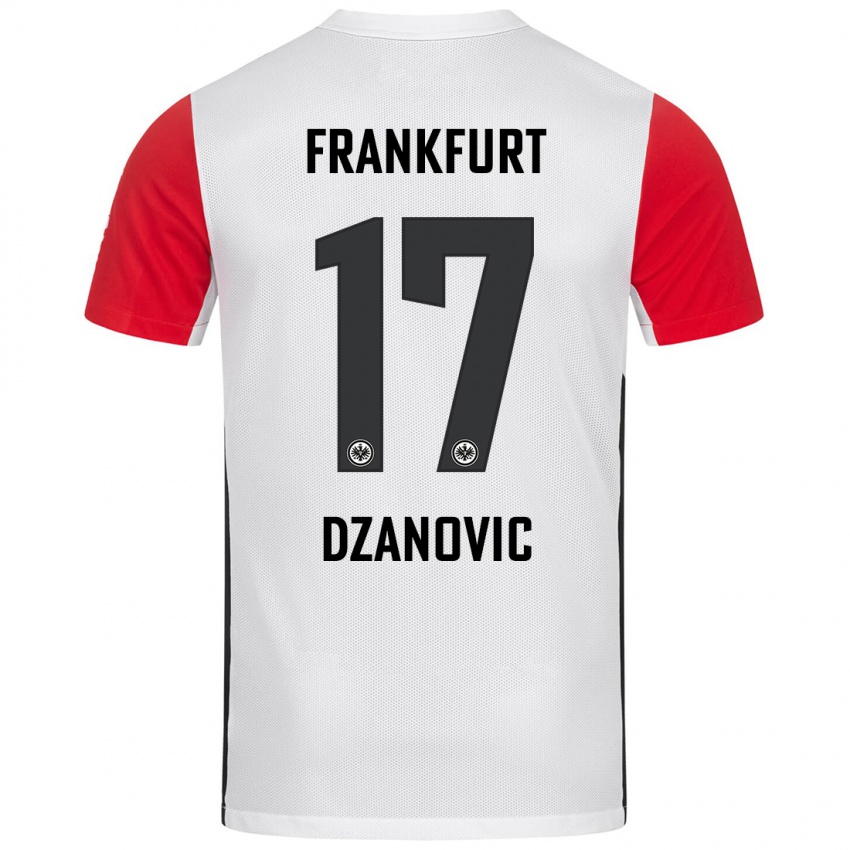 Kinder Benjamin Dzanovic #17 Weiß Rot Heimtrikot Trikot 2024/25 T-Shirt