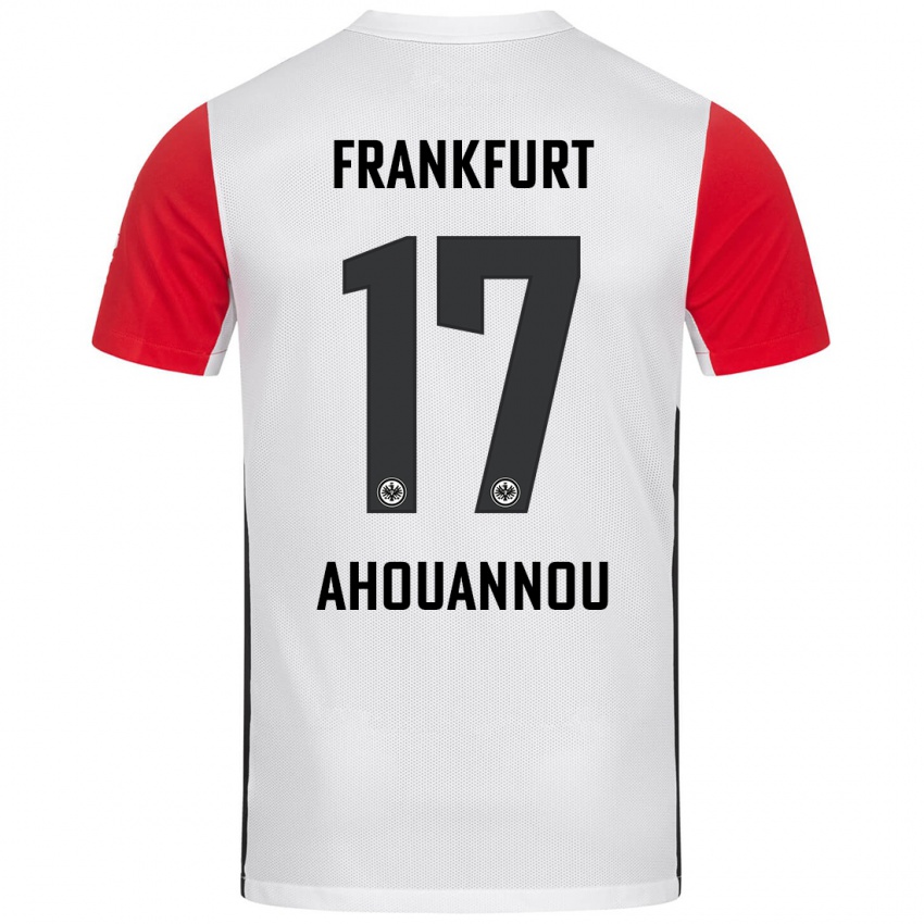 Kinder Yannis Ahouannou #17 Weiß Rot Heimtrikot Trikot 2024/25 T-Shirt