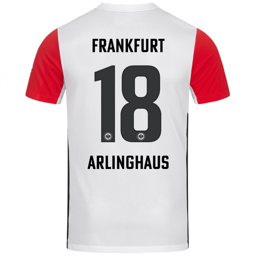 Kinder Max Arlinghaus #18 Weiß Rot Heimtrikot Trikot 2024/25 T-Shirt