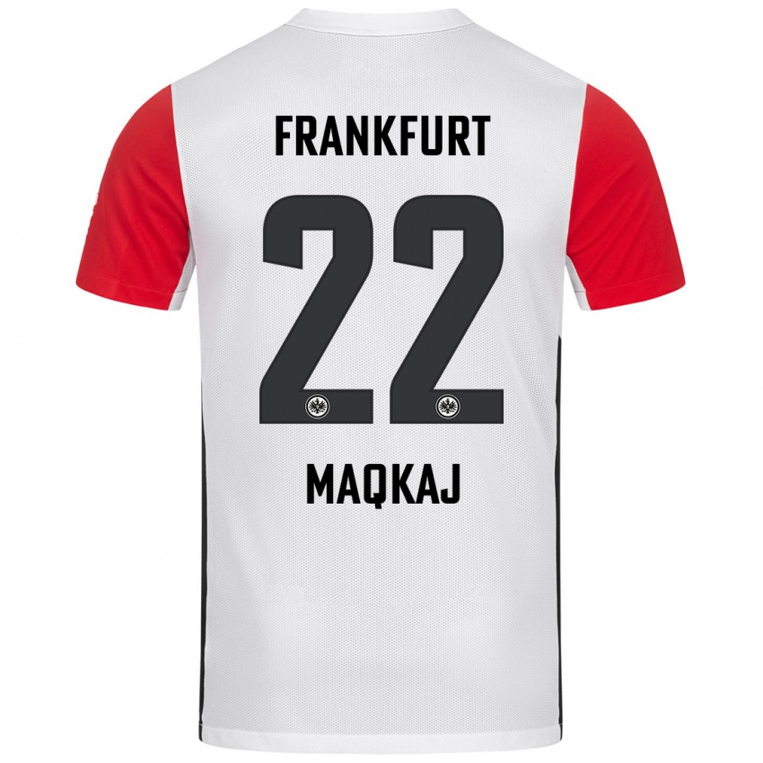 Kinder Dritan Maqkaj #22 Weiß Rot Heimtrikot Trikot 2024/25 T-Shirt