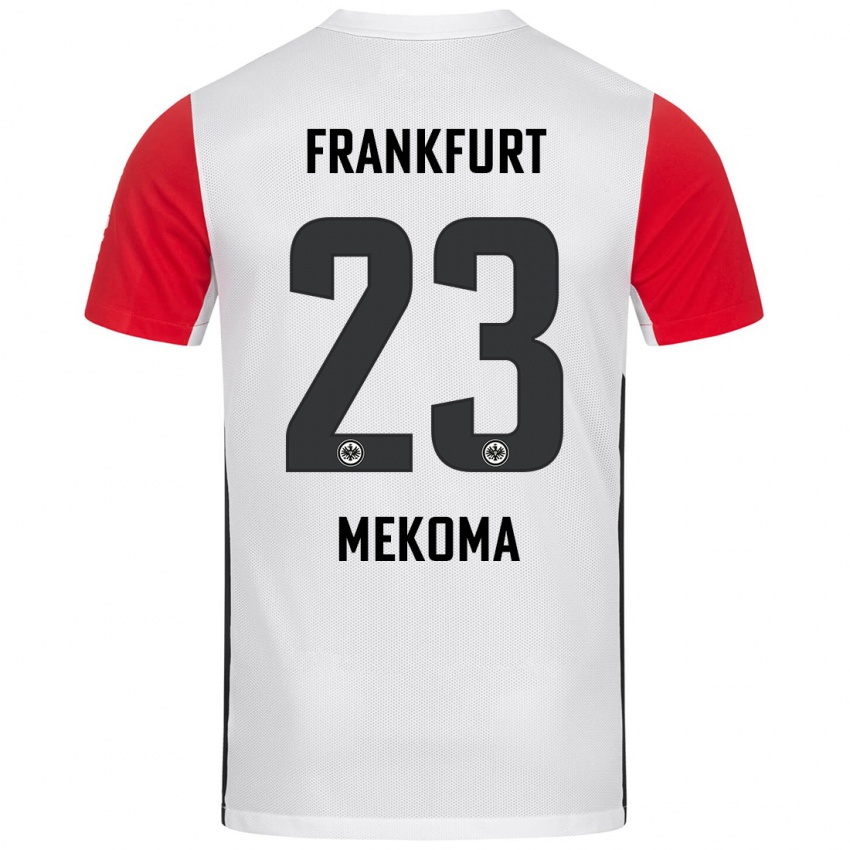 Kinder Jamal Mekoma #23 Weiß Rot Heimtrikot Trikot 2024/25 T-Shirt