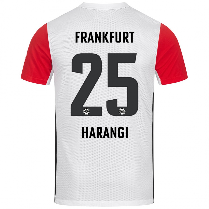 Kinder Aiden Harangi #25 Weiß Rot Heimtrikot Trikot 2024/25 T-Shirt