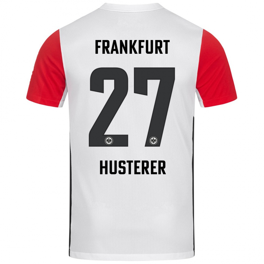 Kinder Lean Husterer #27 Weiß Rot Heimtrikot Trikot 2024/25 T-Shirt