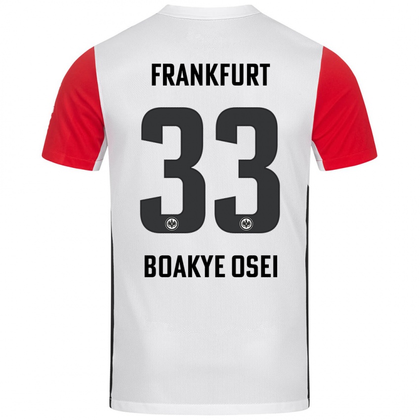 Kinder Derek Boakye-Osei #33 Weiß Rot Heimtrikot Trikot 2024/25 T-Shirt