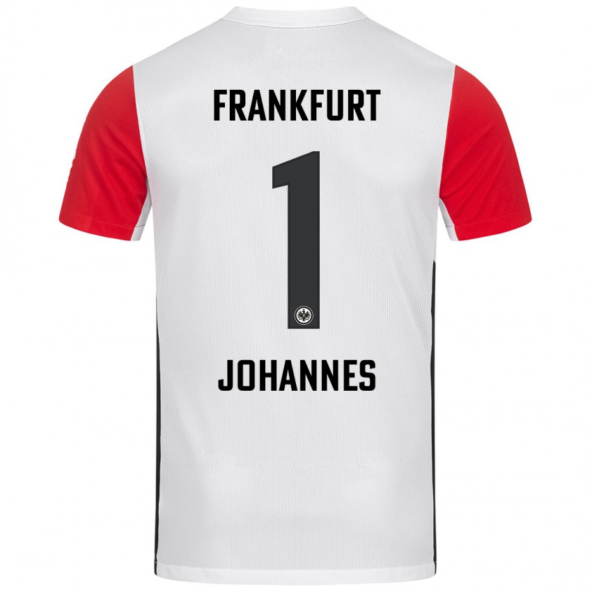 Kinder Stina Johannes #1 Weiß Rot Heimtrikot Trikot 2024/25 T-Shirt