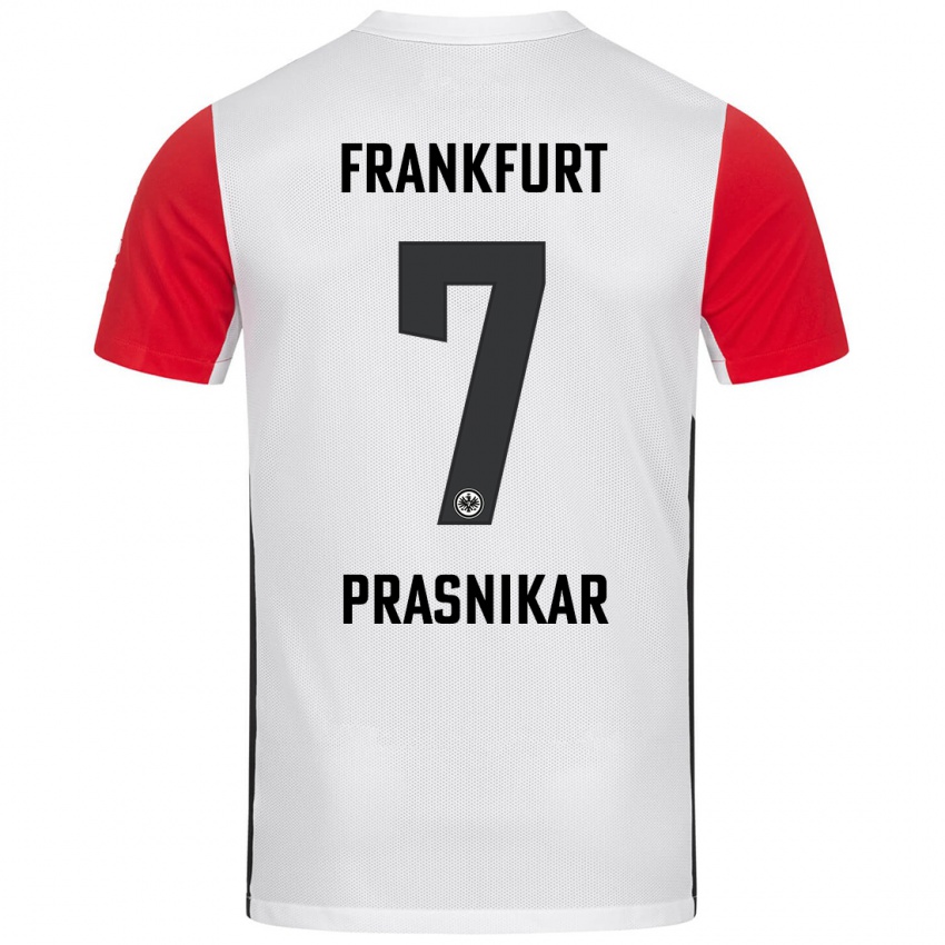 Kinder Lara Prašnikar #7 Weiß Rot Heimtrikot Trikot 2024/25 T-Shirt