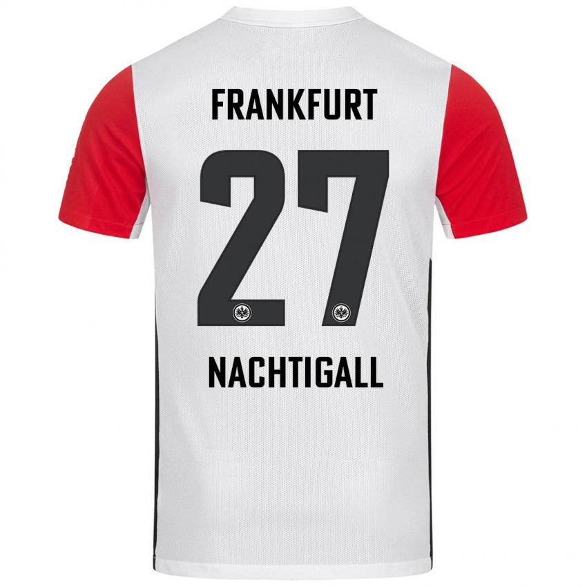 Kinder Sophie Nachtigall #27 Weiß Rot Heimtrikot Trikot 2024/25 T-Shirt