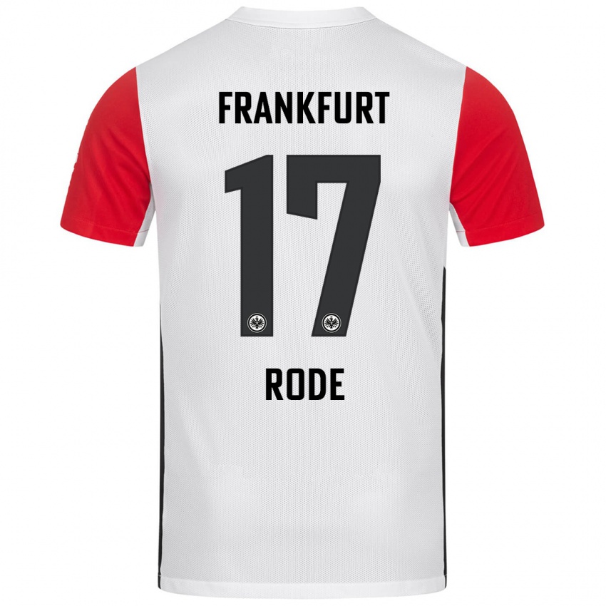 Kinder Sebastian Rode #17 Weiß Rot Heimtrikot Trikot 2024/25 T-Shirt