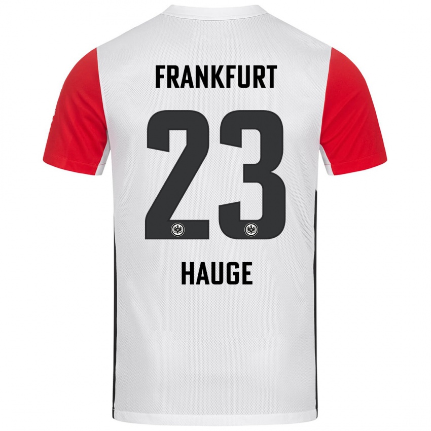 Kinder Jens Petter Hauge #23 Weiß Rot Heimtrikot Trikot 2024/25 T-Shirt