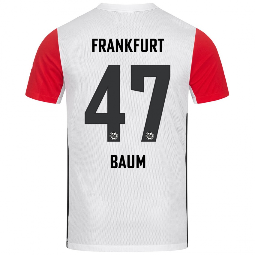 Kinder Elias Baum #47 Weiß Rot Heimtrikot Trikot 2024/25 T-Shirt