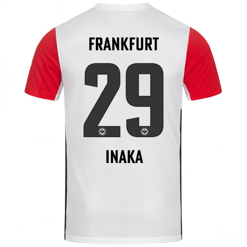 Kinder Arthur Inaka #29 Weiß Rot Heimtrikot Trikot 2024/25 T-Shirt