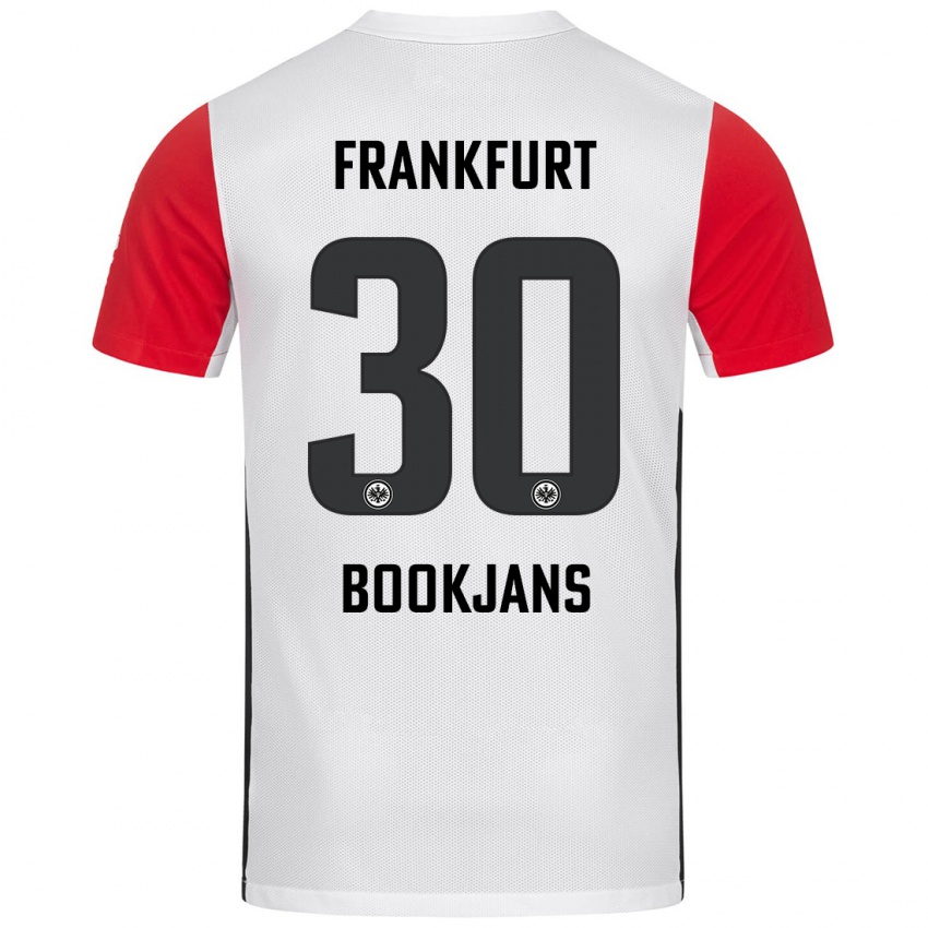 Kinder Jakob Bookjans #30 Weiß Rot Heimtrikot Trikot 2024/25 T-Shirt