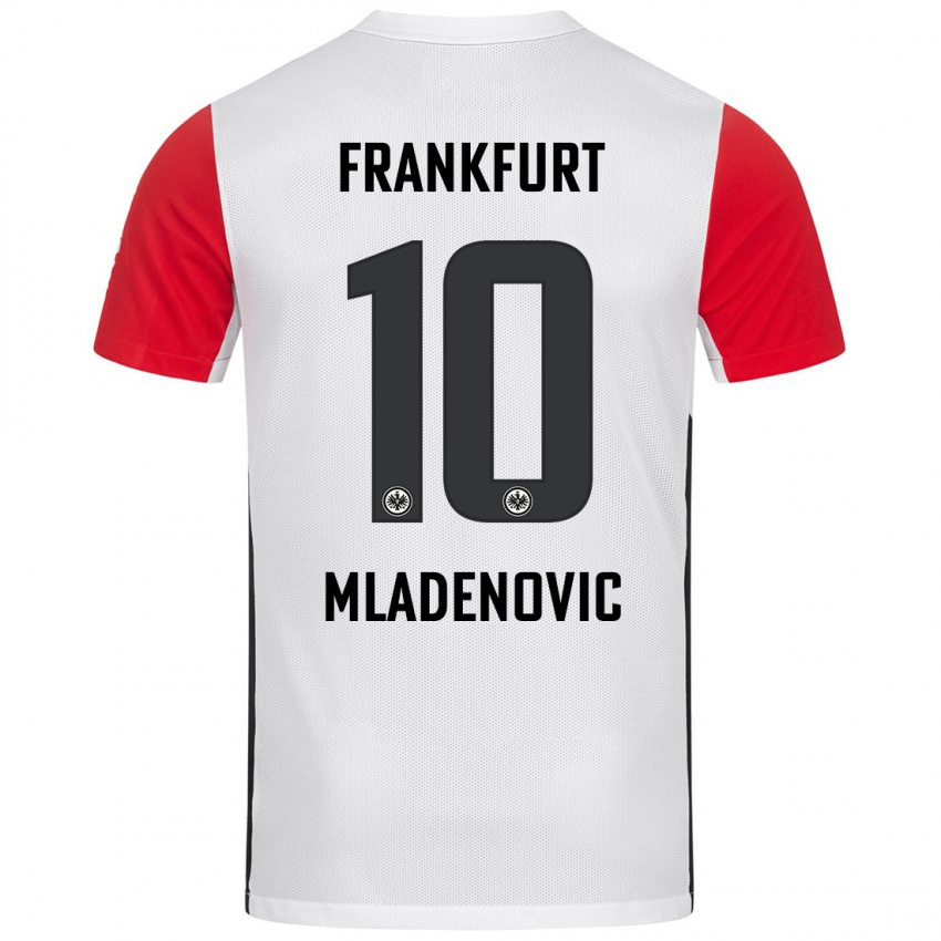 Kinder Marko Mladenovic #10 Weiß Rot Heimtrikot Trikot 2024/25 T-Shirt