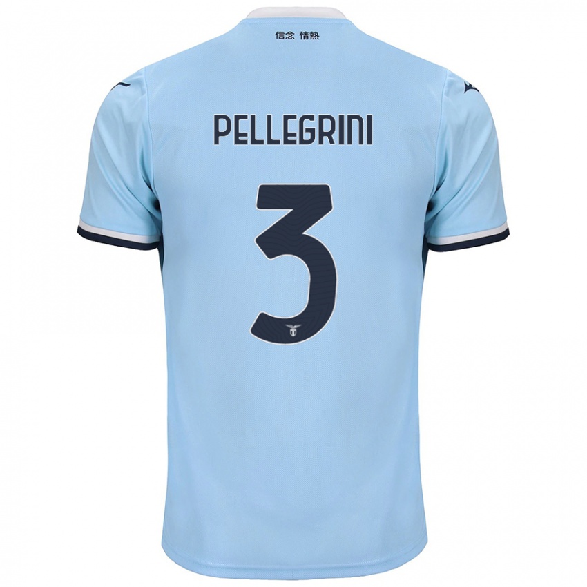 Kinder Luca Pellegrini #3 Blau Heimtrikot Trikot 2024/25 T-Shirt