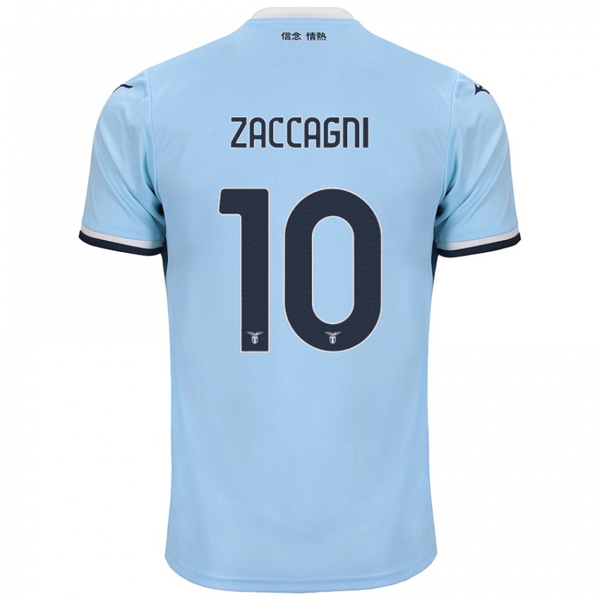 Kinder Mattia Zaccagni #10 Blau Heimtrikot Trikot 2024/25 T-Shirt