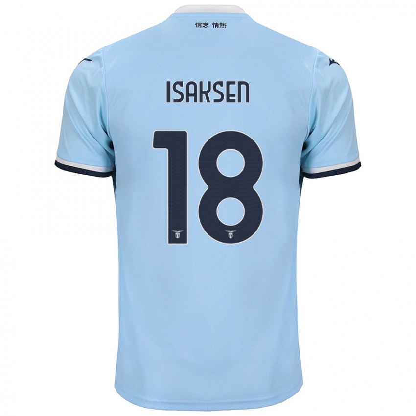 Kinder Gustav Isaksen #18 Blau Heimtrikot Trikot 2024/25 T-Shirt