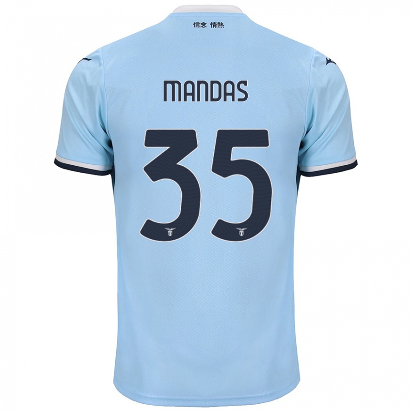 Kinder Christos Mandas #35 Blau Heimtrikot Trikot 2024/25 T-Shirt