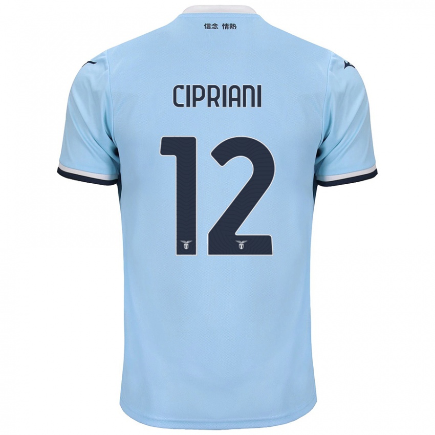 Kinder Alessio Cipriani #12 Blau Heimtrikot Trikot 2024/25 T-Shirt