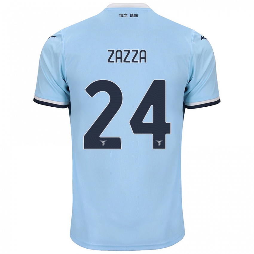 Kinder Matteo Zazza #24 Blau Heimtrikot Trikot 2024/25 T-Shirt