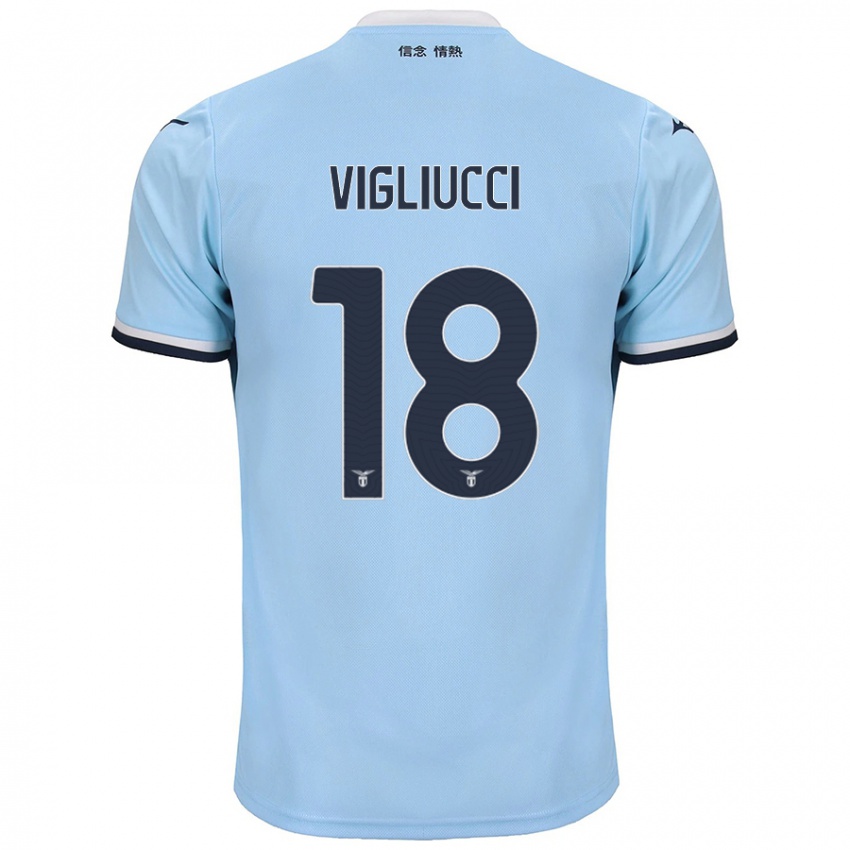 Kinder Chiara Vigliucci #18 Blau Heimtrikot Trikot 2024/25 T-Shirt