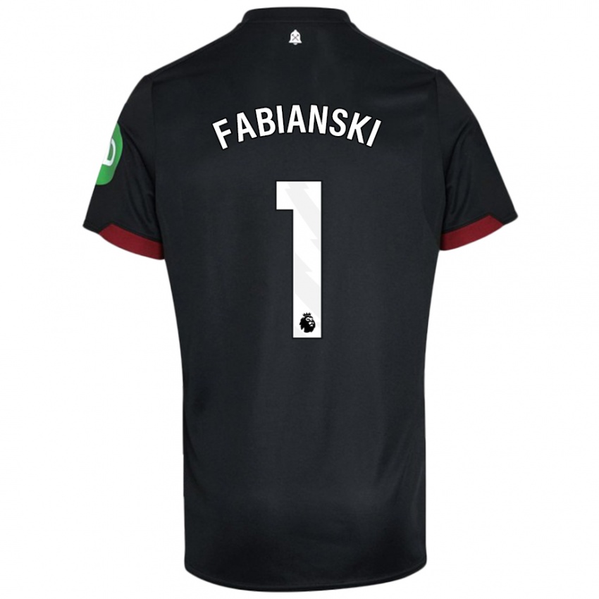 Kinder Lukasz Fabianski #1 Schwarz Weiß Auswärtstrikot Trikot 2024/25 T-Shirt