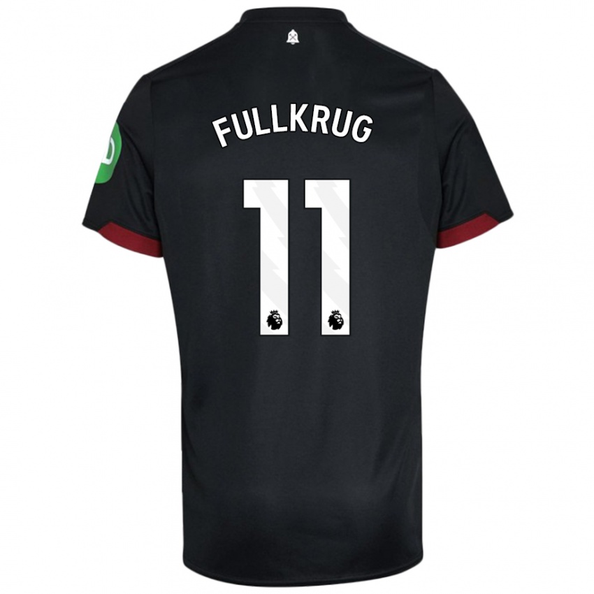 Kinder Niclas Füllkrug #11 Schwarz Weiß Auswärtstrikot Trikot 2024/25 T-Shirt